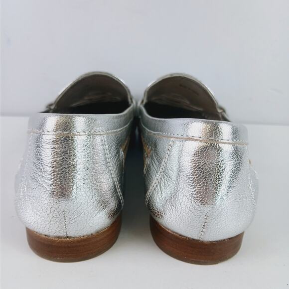 Veronica Beard SZ 7 Woven Penny Loafer In Silver $375 - Picture 4 of 10